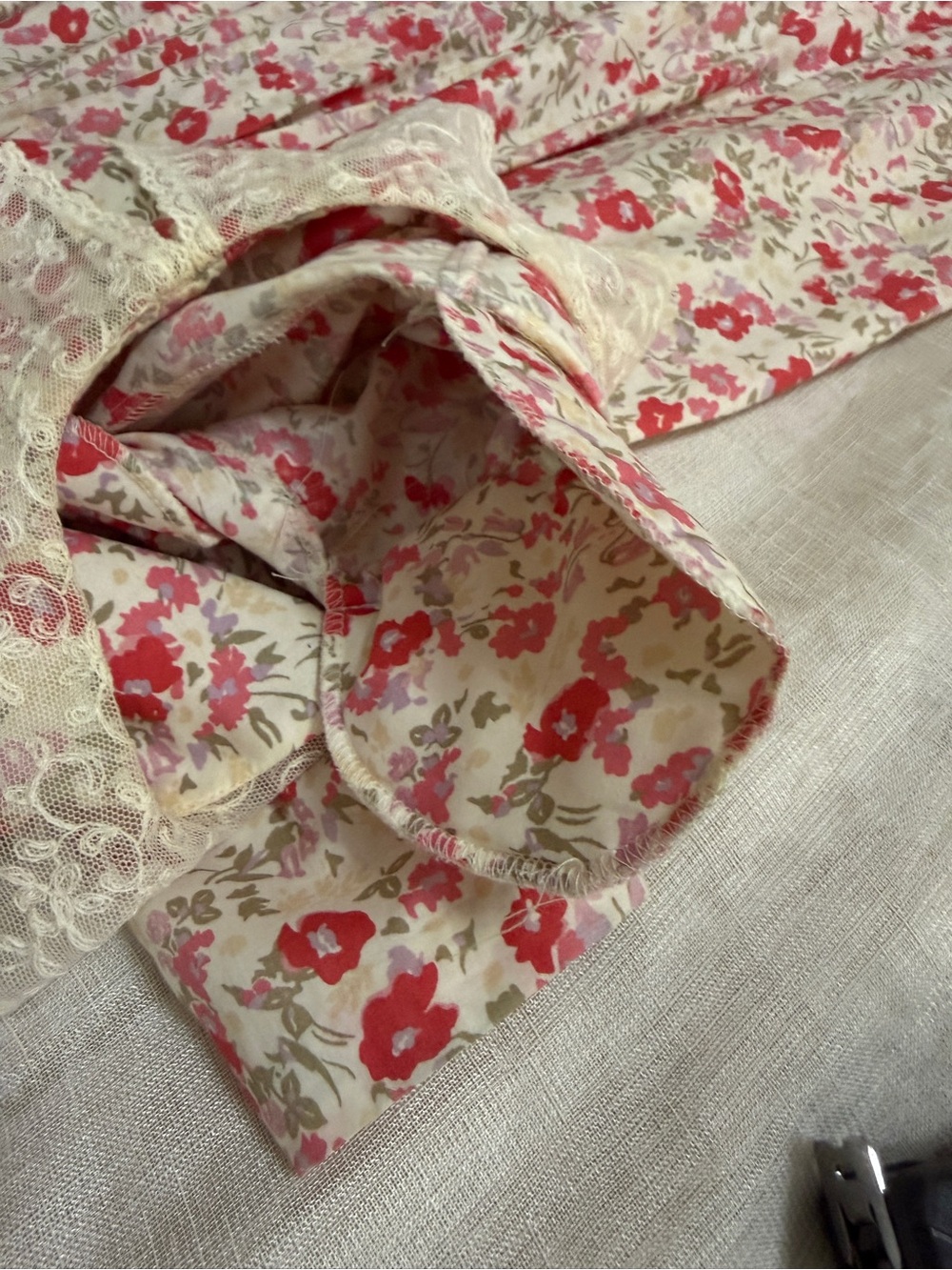 VTG Laura Ashley Floral Lace Peter Pan Collare Dress Made in Great Britain - Picture 14 of 14